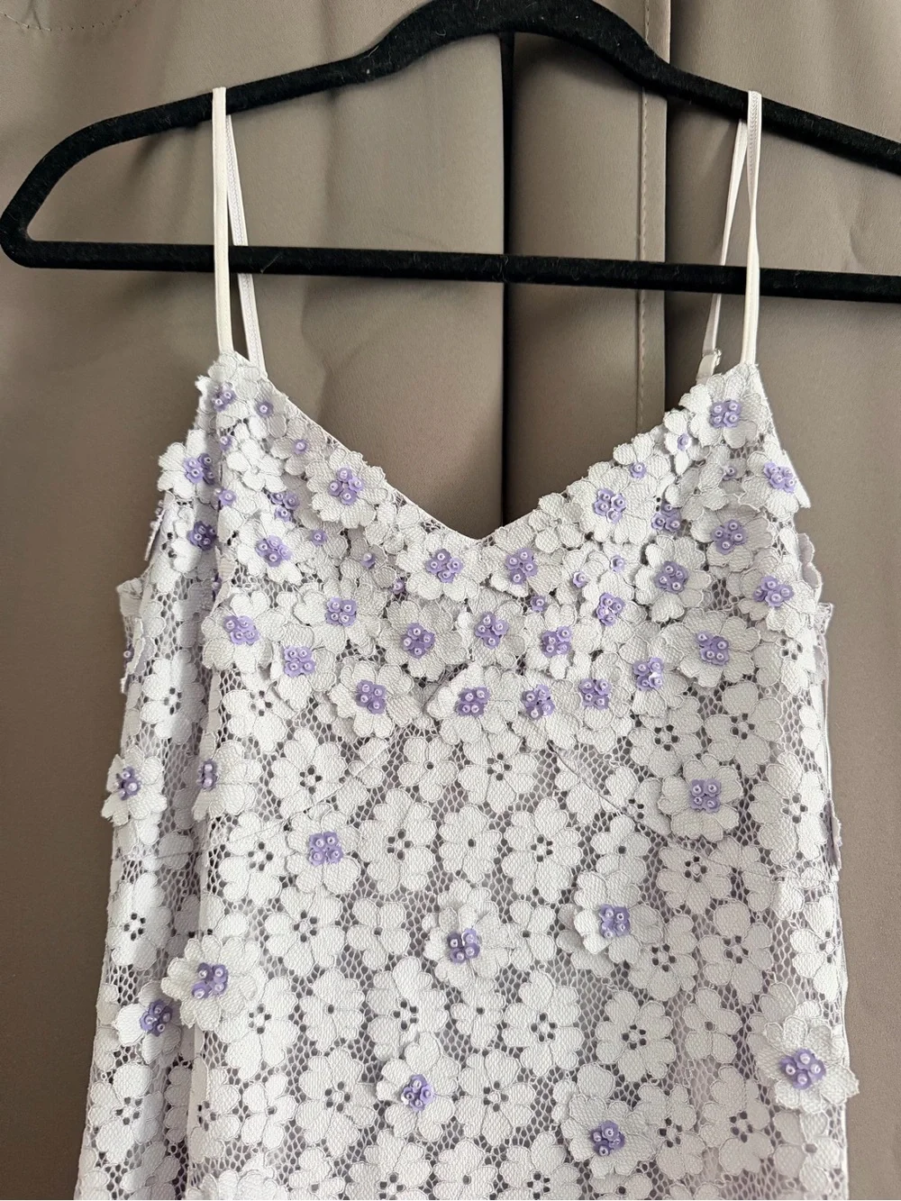 Michael Kors Lavender Lace Midi Slip Dress